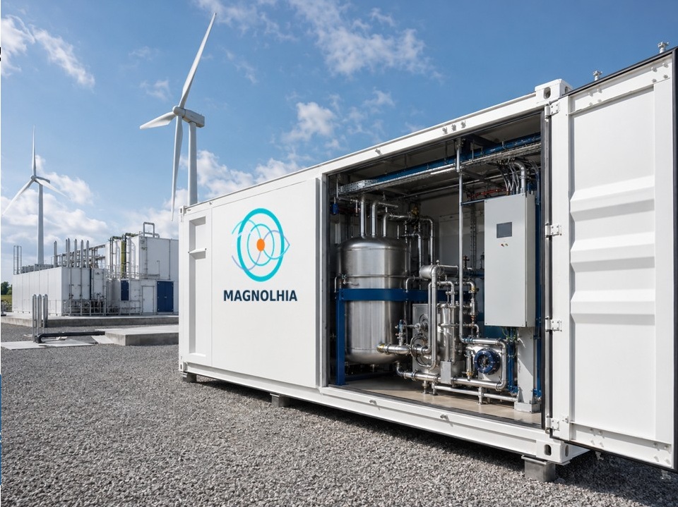 MAGNOLHIA containerized hydrogen liquefaction unit